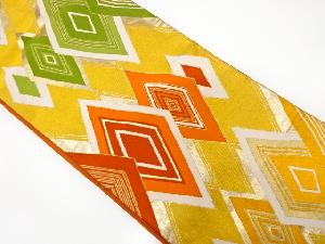 アンティーク　重ね菱模様織り出し袋帯（着用可）